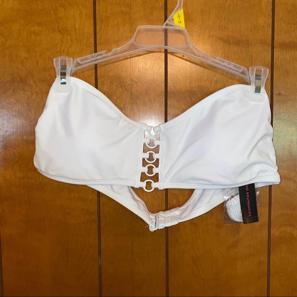 Juniors white bikini bandeau top sz L nwt